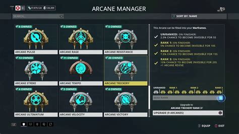 how to equip arcane warframe.